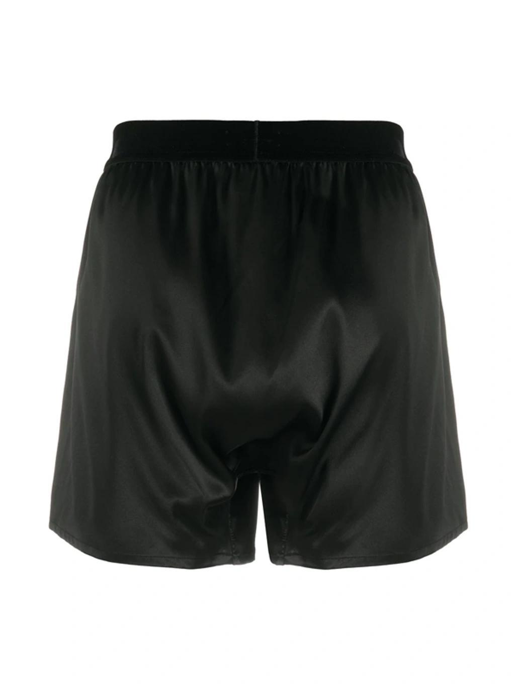 TOM FORD Men's Silk Jacquard Logo Boxers In Black Product Image