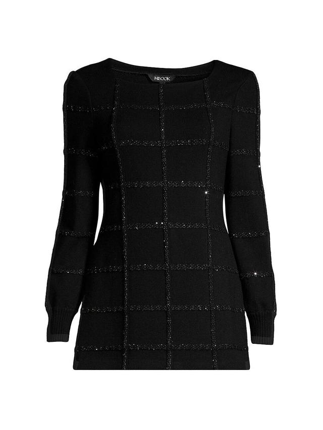 Womens Sequin Grid Tunic Top Product Image