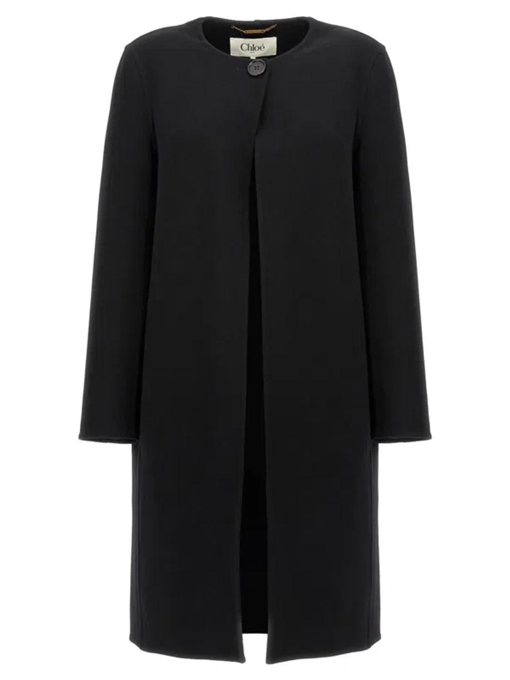 Coat With Cape In Black Product Image