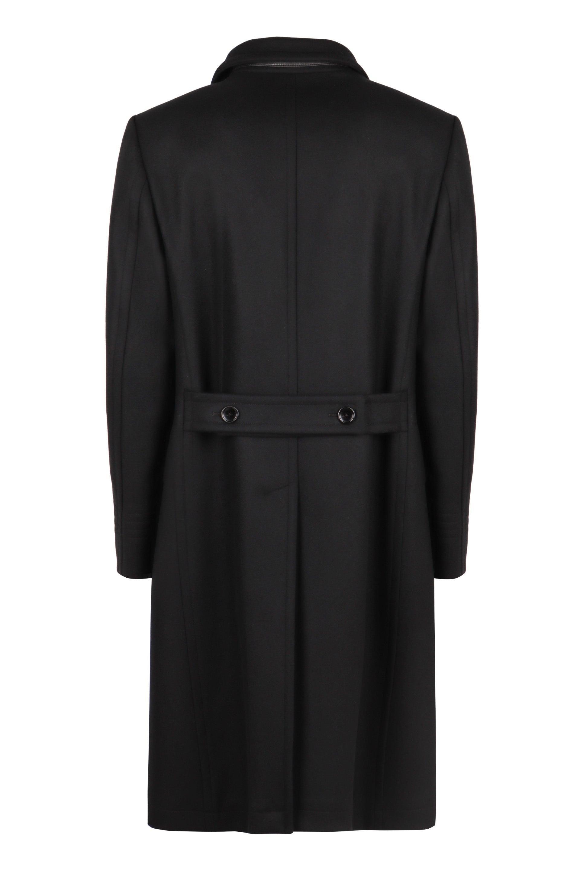 TOM FORD Double-breasted Wool Coat In Black Product Image