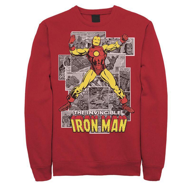 Mens Marvel Avengers Iron Man Comic Panel Portrait Sweatshirt Product Image