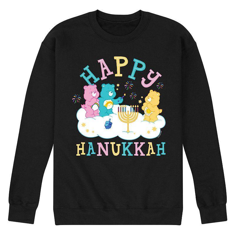 Mens Care Bears Happy Hanukkah Fleece Sweatshirt Blue Product Image