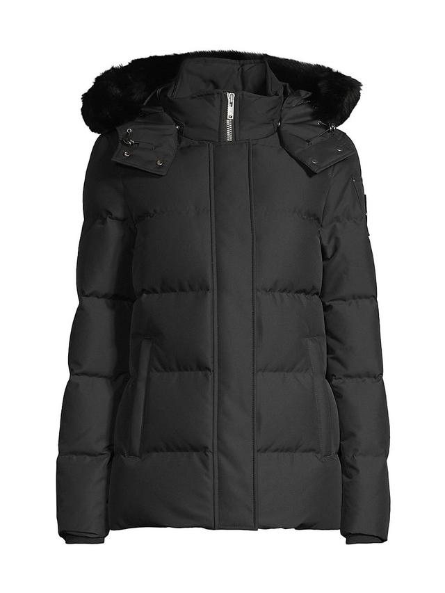 Moose Knuckles Womens Cloud 3Q Down Jacket with Removable Genuine Shearling Trim Product Image
