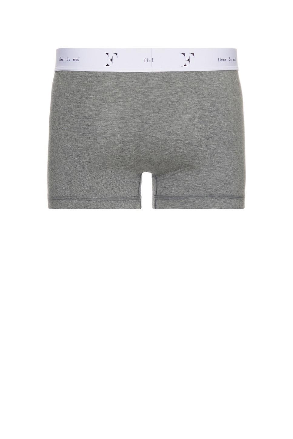 fleur du mal Mens Cotton Modal Boxer Brief in Grey Product Image