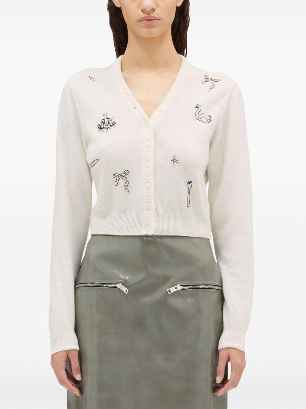 embellished V-neck cardigan Product Image