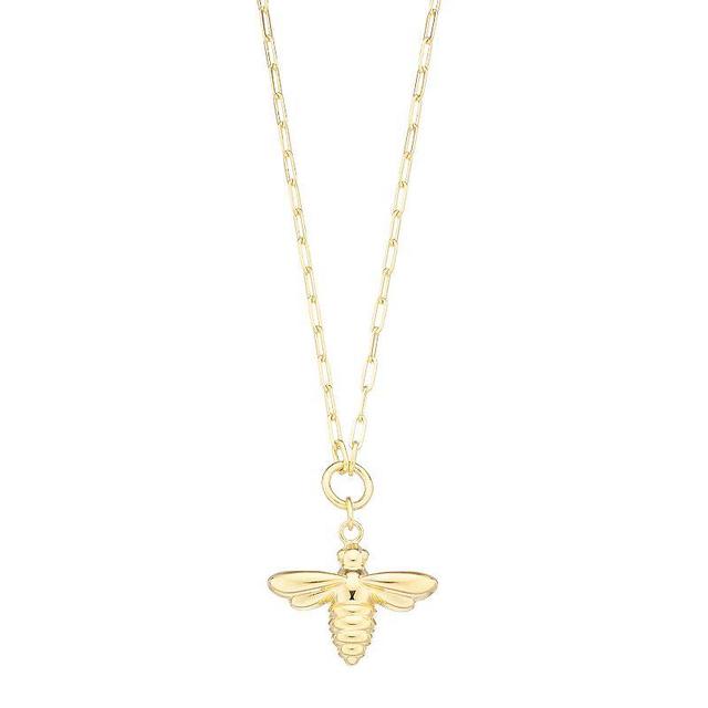 14k Gold Bee Pendant Necklace, Womens Product Image