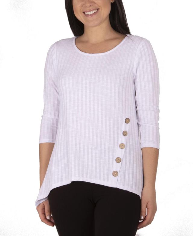 Ny Collection Womens Plus Size Button Detail Ribbed Tunic Product Image