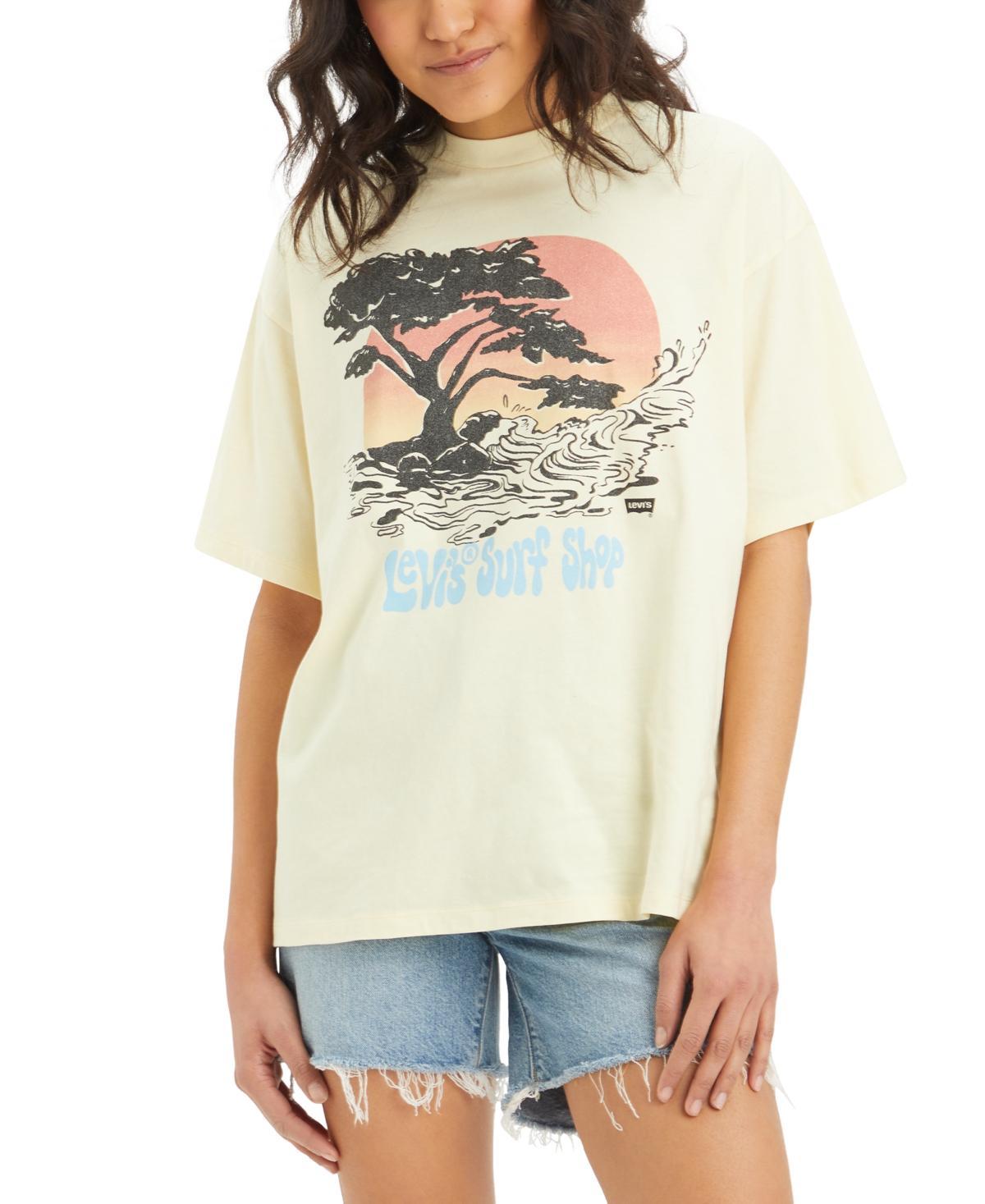 Women's Cotton Graphic-Print Short Stack Tee Product Image