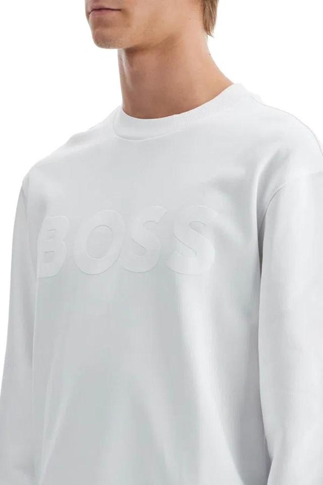 HUGO BOSS Webasiccrew Logo In White Product Image