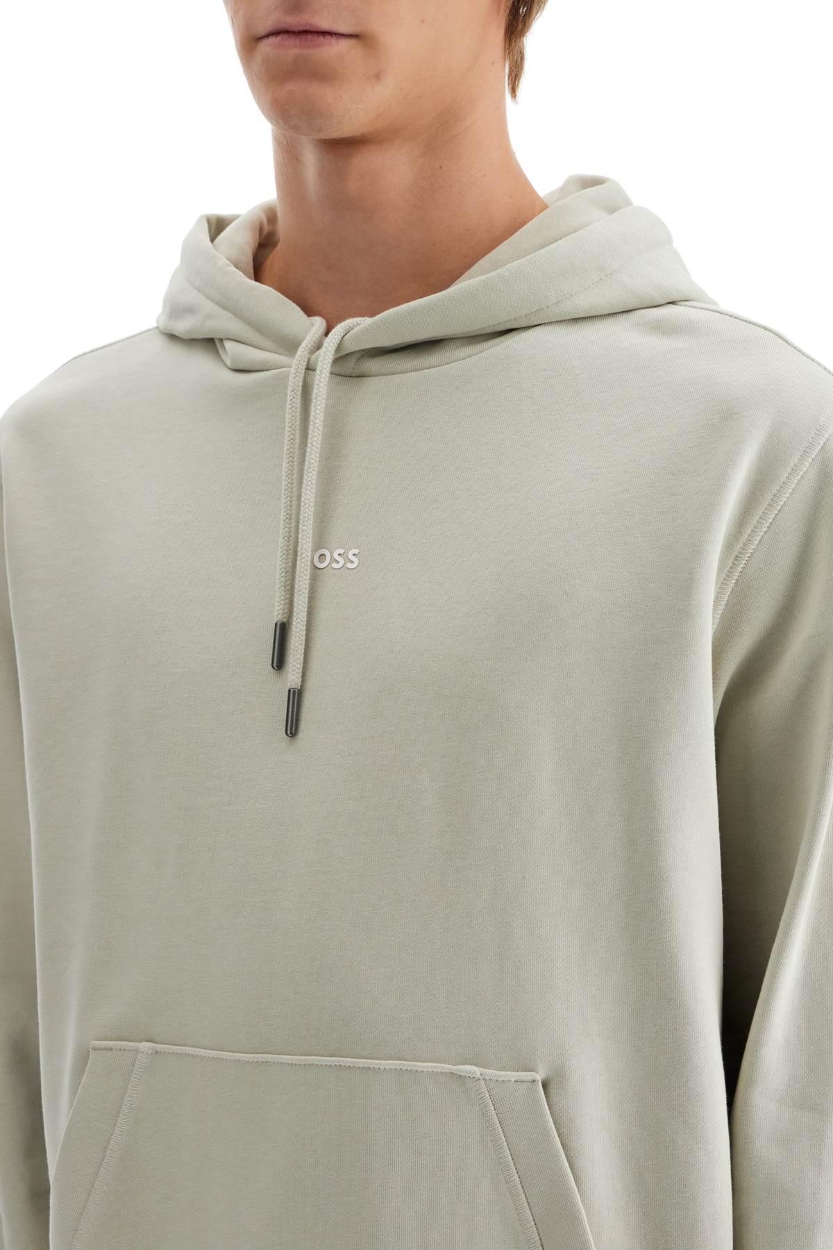 HUGO BOSS Printed Hoodie With Hood In Beige Product Image