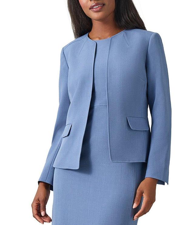 Kasper Crepe Long Sleeve Open-Front Jacket Product Image