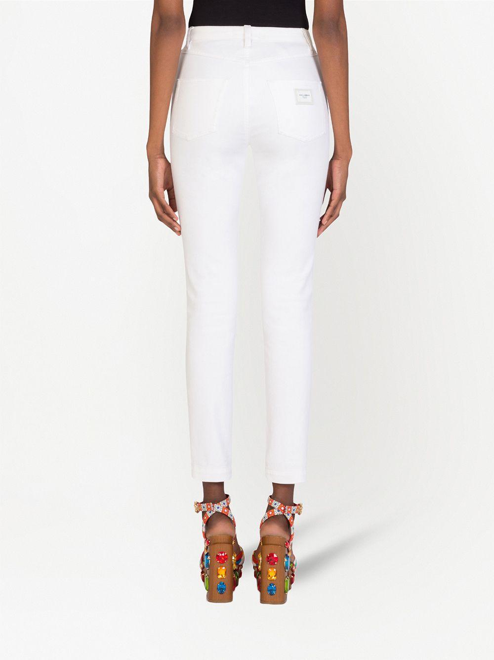 DOLCE & GABBANA Audrey High Waist Ankle Skinny Jeans In White Product Image