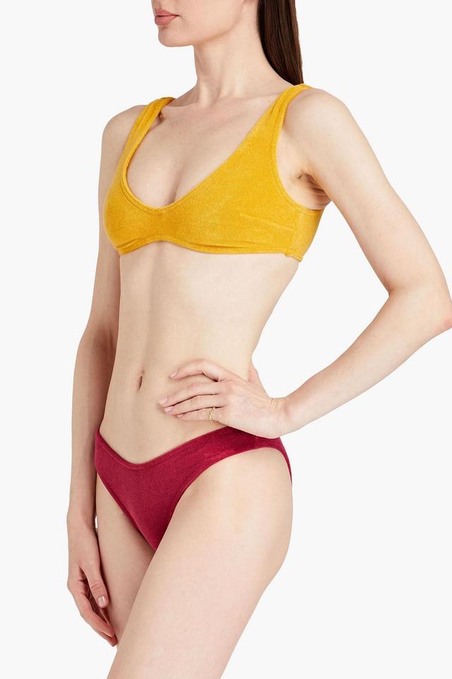 Cotton-blend Terry Bikini In Saffron Product Image