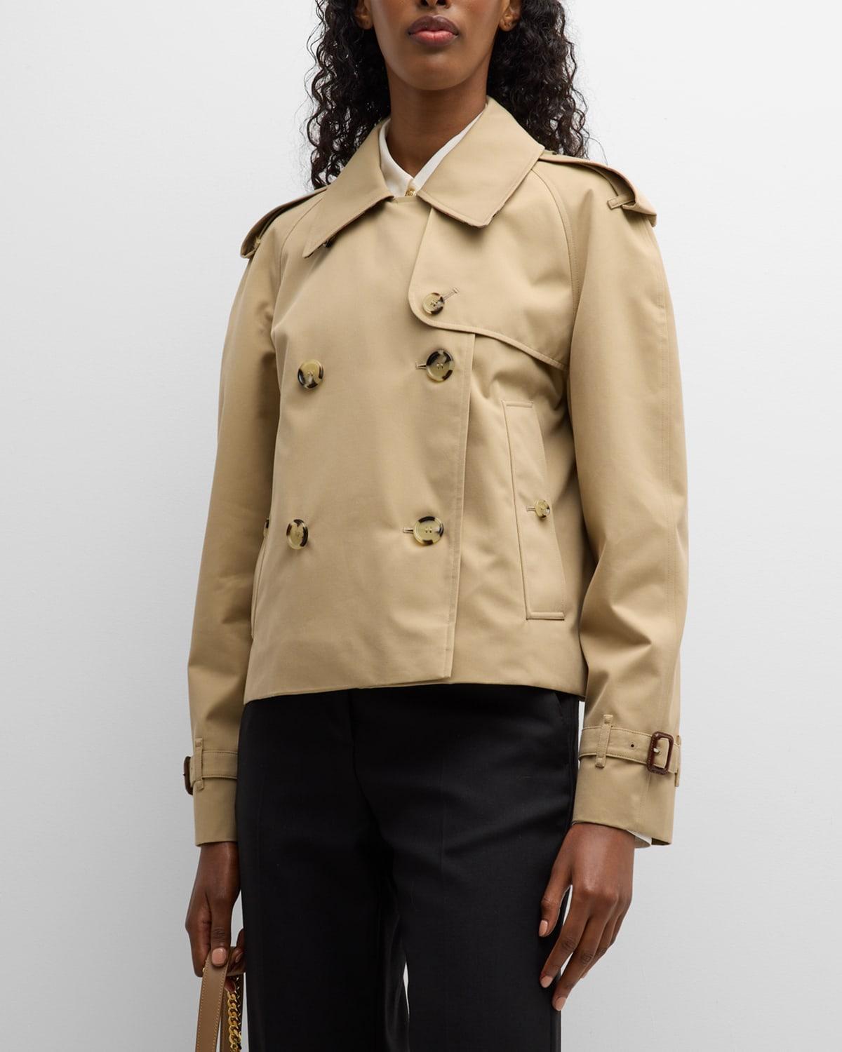 burberry Haltye Cotton Gabardine Crop Trench Jacket Product Image