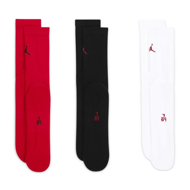 Jordan Mens Jordan Everyday Cushioned 3-Pack - Mens Black/Red/White Product Image