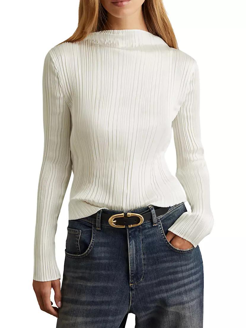 Womens Ember Pleated Funnel-Neck Top Product Image