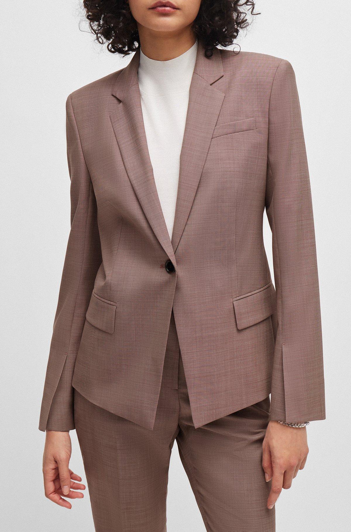 Slim-fit jacket in Italian virgin-wool sharkskin Product Image