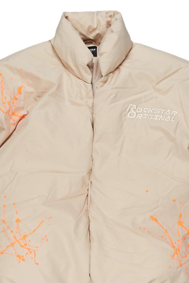 Rabbie Beige/Orange Puffer Jacket Male Product Image