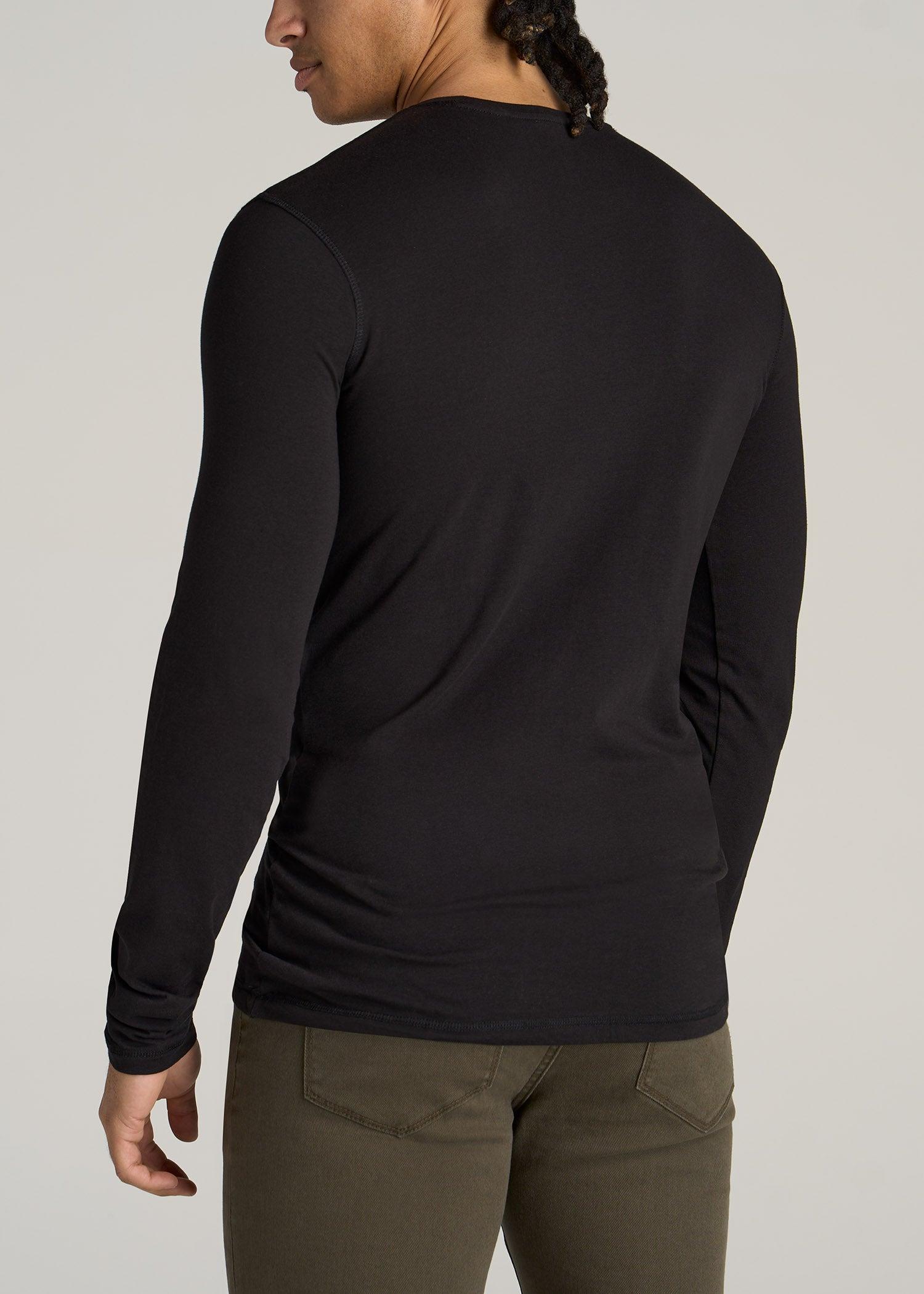 The Essential SLIM-FIT Long Sleeve Tee for Tall Men in Black Male Product Image