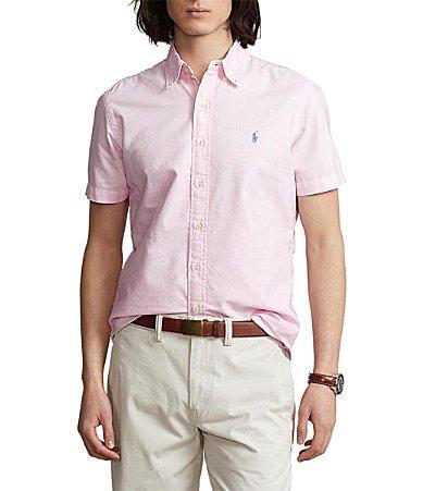 Polo Ralph Lauren Solid Garment-Dye Oxford Short Sleeve Woven Shirt Product Image