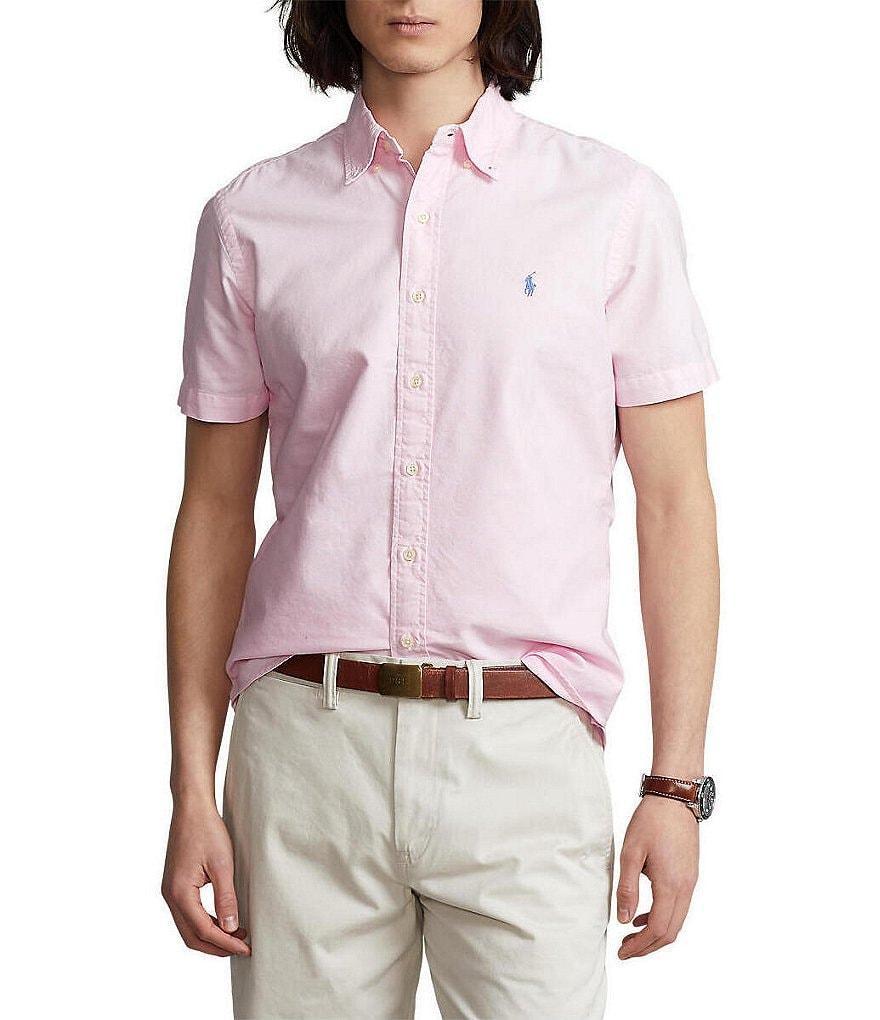 Polo Ralph Lauren Solid Garment-Dye Oxford Short Sleeve Woven Shirt Product Image