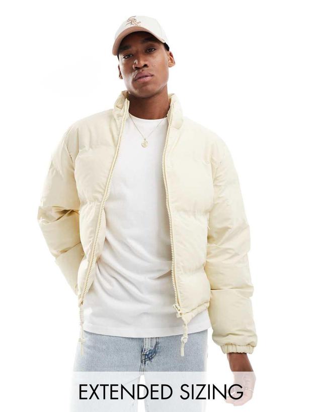 ASOS DESIGN cropped puffer jacket in ecru Product Image