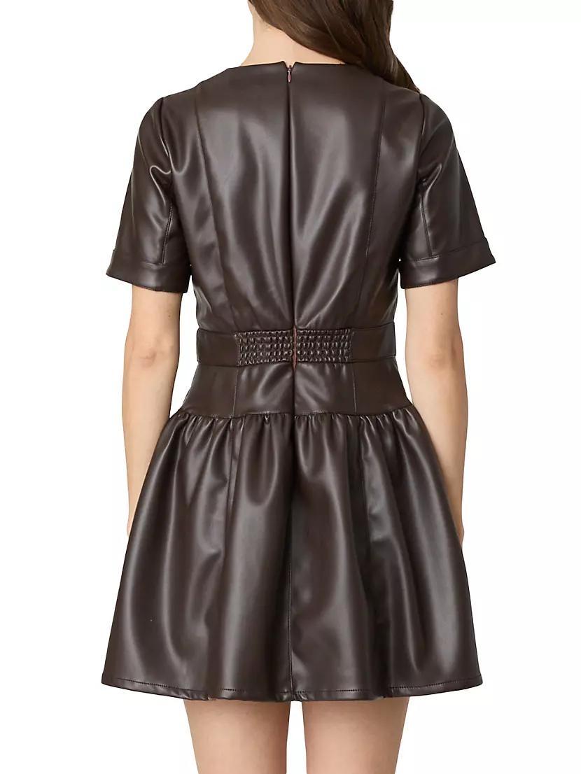 Emilia Faux-Leather Chainlink Minidress Product Image