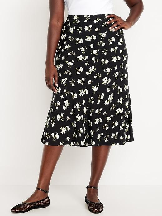 Crepe A-Line Midi Skirt Product Image