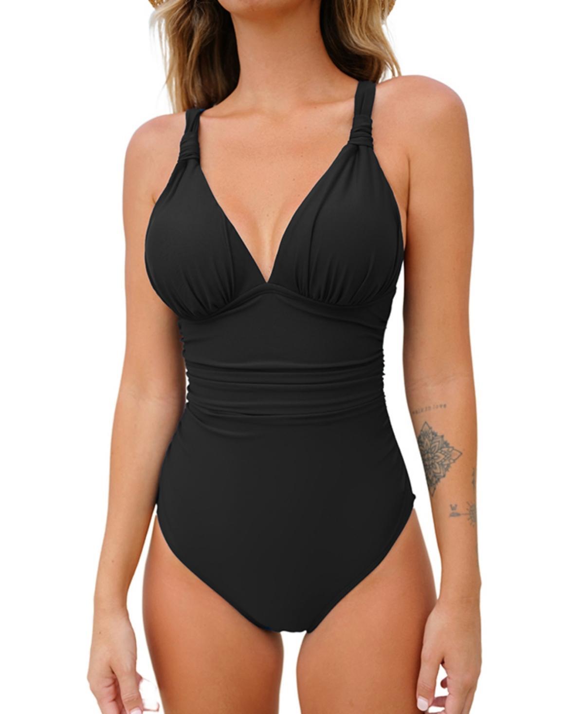 Womens Back Cross One Piece Swimsuit Product Image