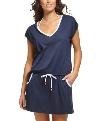 Drawstring Cover-Up Dress Product Image