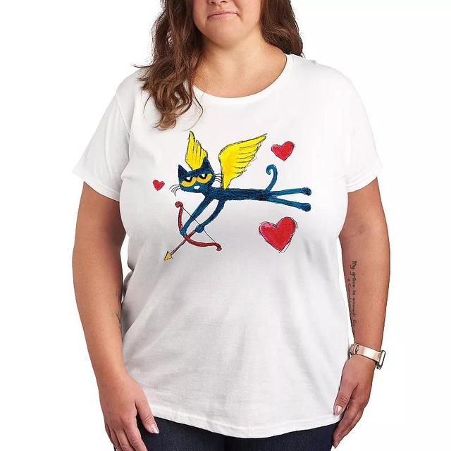 Plus Pete the Cat Cupid Graphic Tee, Womens Product Image