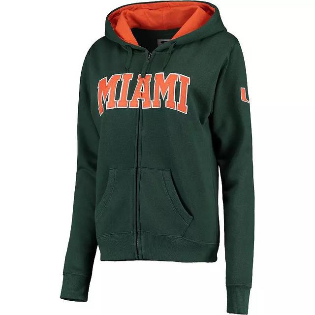 Womens Miami Hurricanes Arched Name Full Zip Hoodie Product Image