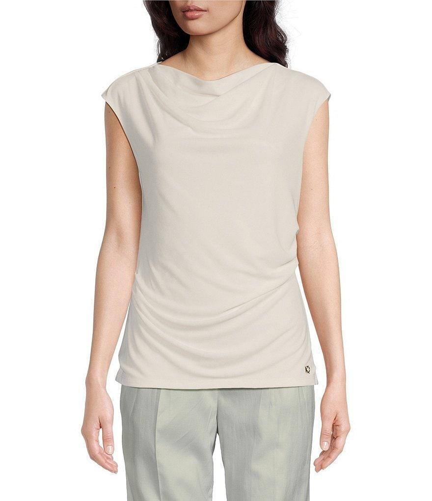 Donna Karan Cowl Neckline Cap Sleeve Blouse Product Image