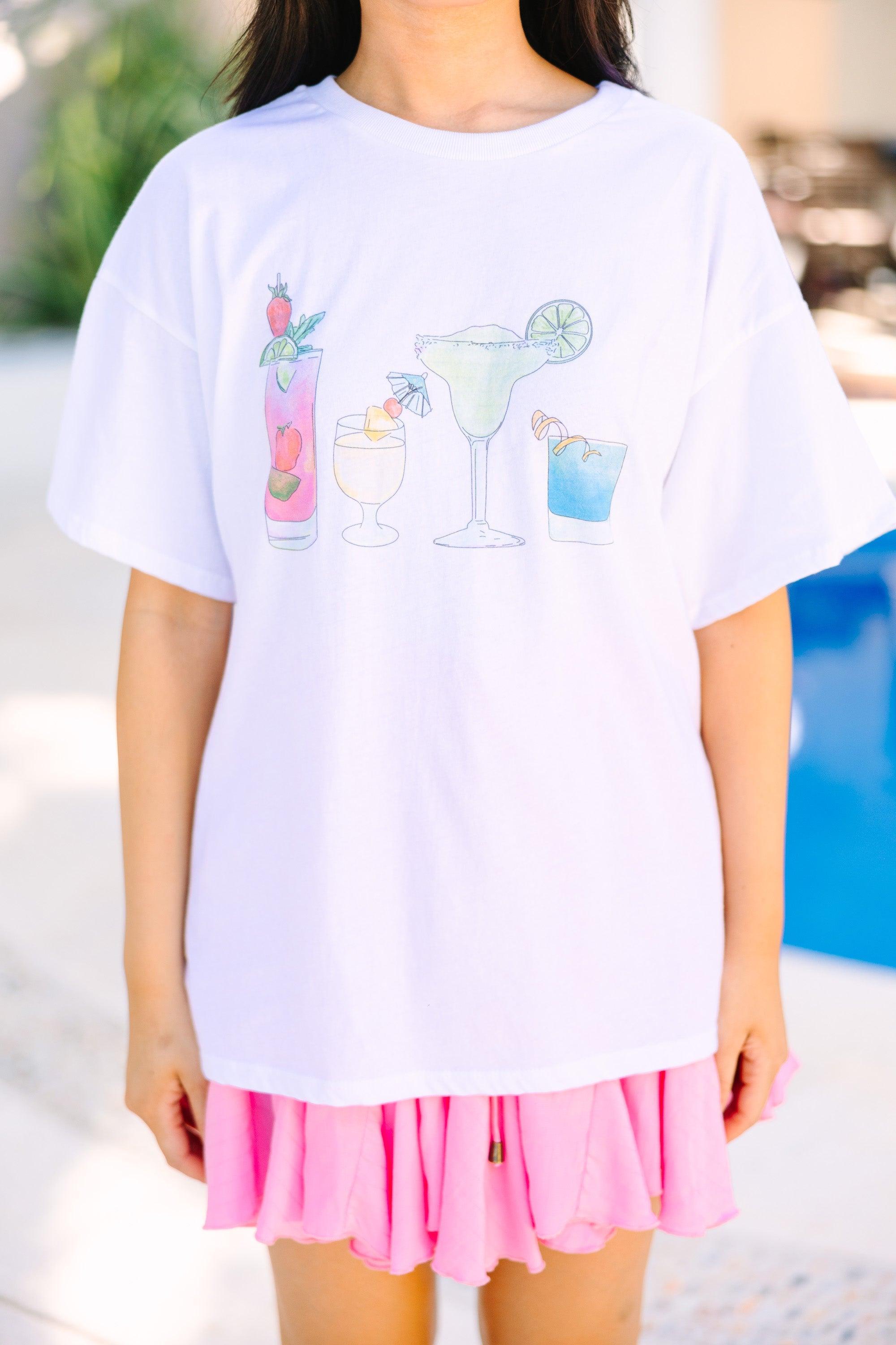 Happy Hour White Graphic Tee Female Product Image