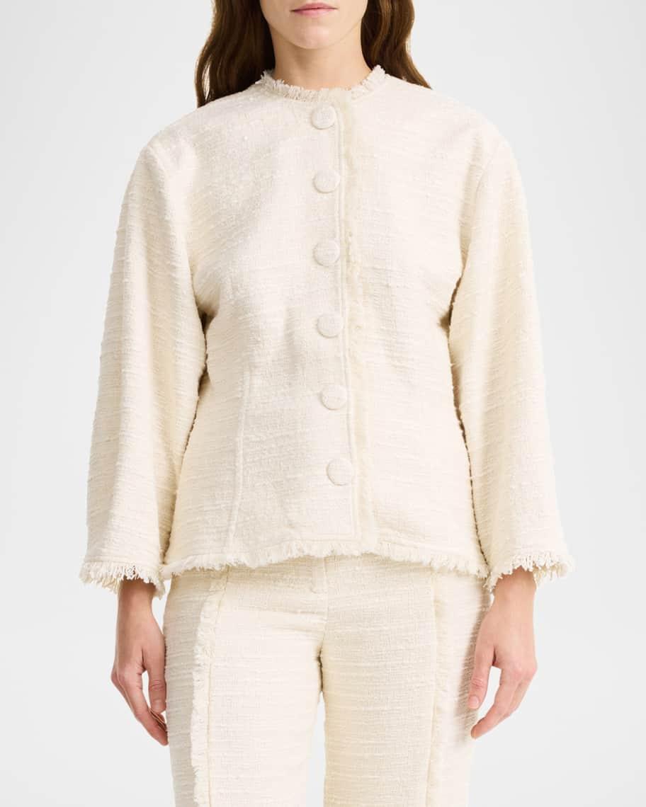 Vascaya Fringe-Trim Boucle Jacket Product Image