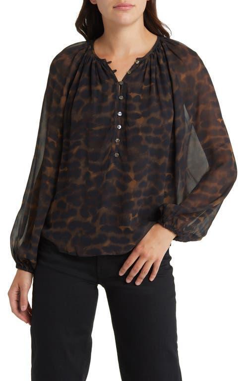 Womens Indi Sheer Leopard Blouse Product Image