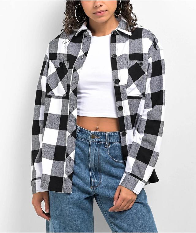 Empyre Akrin Black & White Plaid Flannel Shirt Product Image