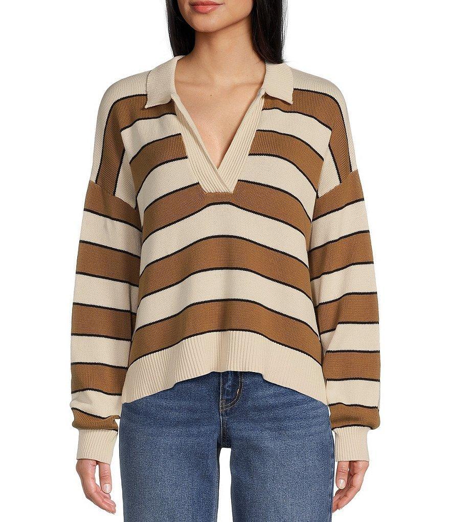 Blu Pepper Long Sleeve Stripe Pullover Sweater Product Image