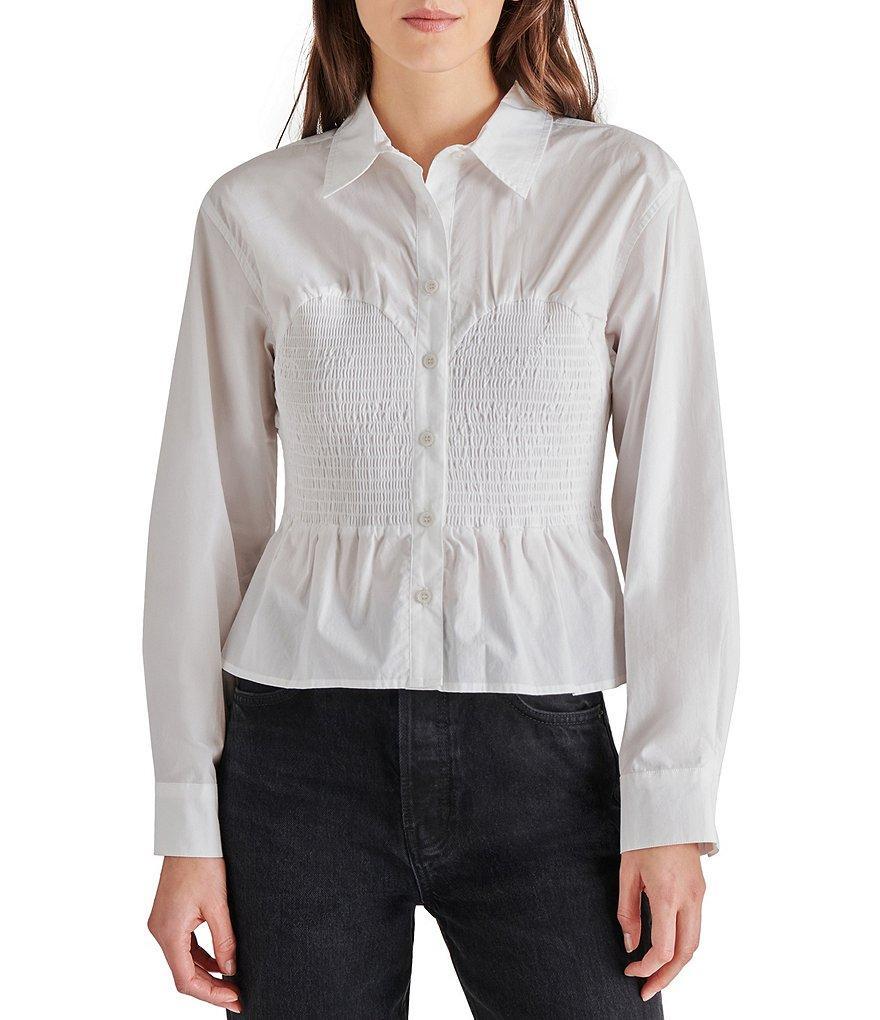 Steve Madden Marisol Collared Neck Button Down Long Sleeve Top Product Image