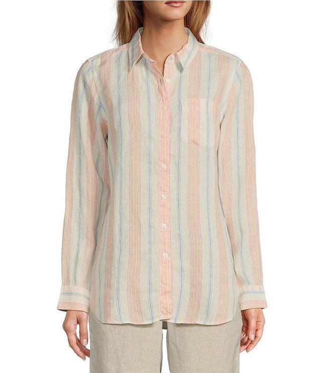 L.L.Bean Linen Long Sleeve Button Front Tunic Product Image