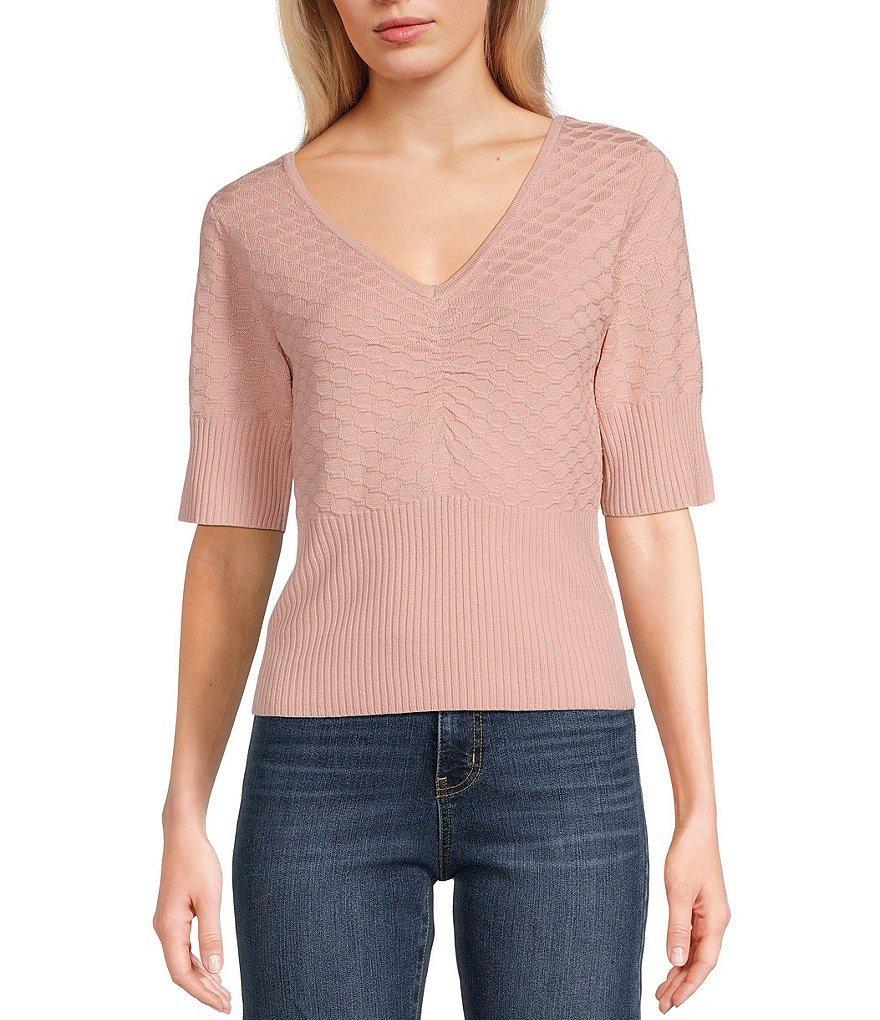 Jessica Simpson Imani Short Sleeve Pointelle Top Product Image