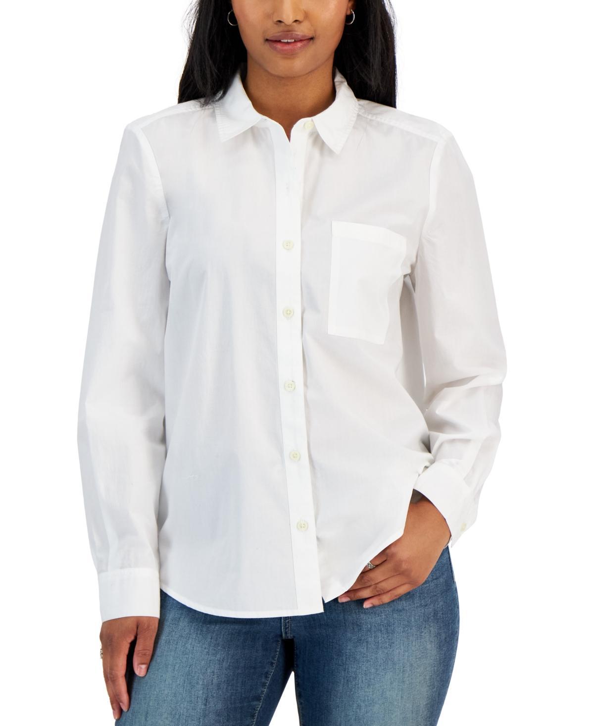 Style & Co Womens Cotton Buttoned-Up Shirt, Created for Macys Product Image