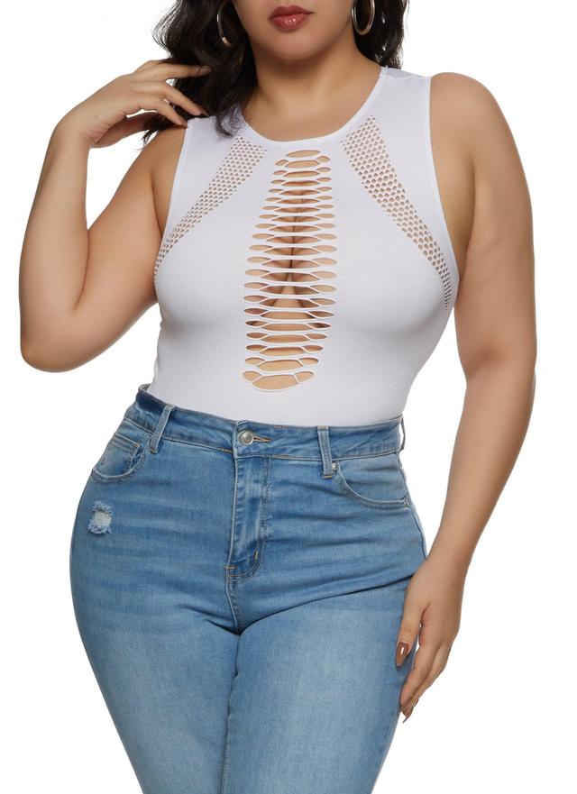 Womens Plus Size Seamless Cut Out Tank Top Product Image