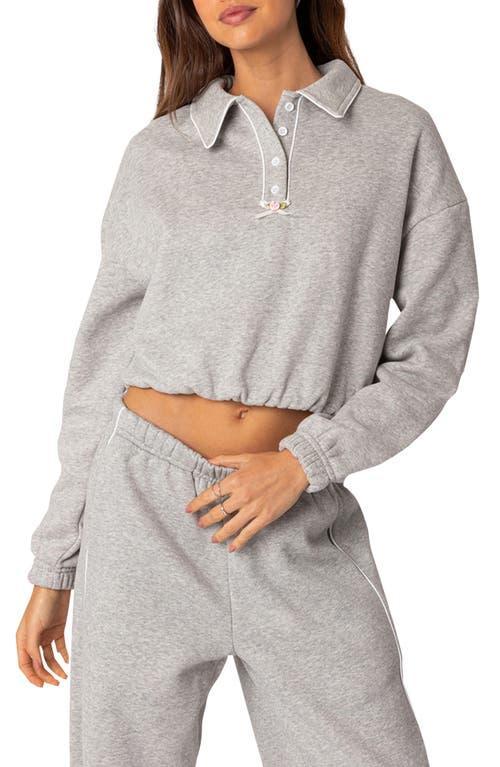 EDIKTED Oversize Crop Polo Sweatshirt Product Image