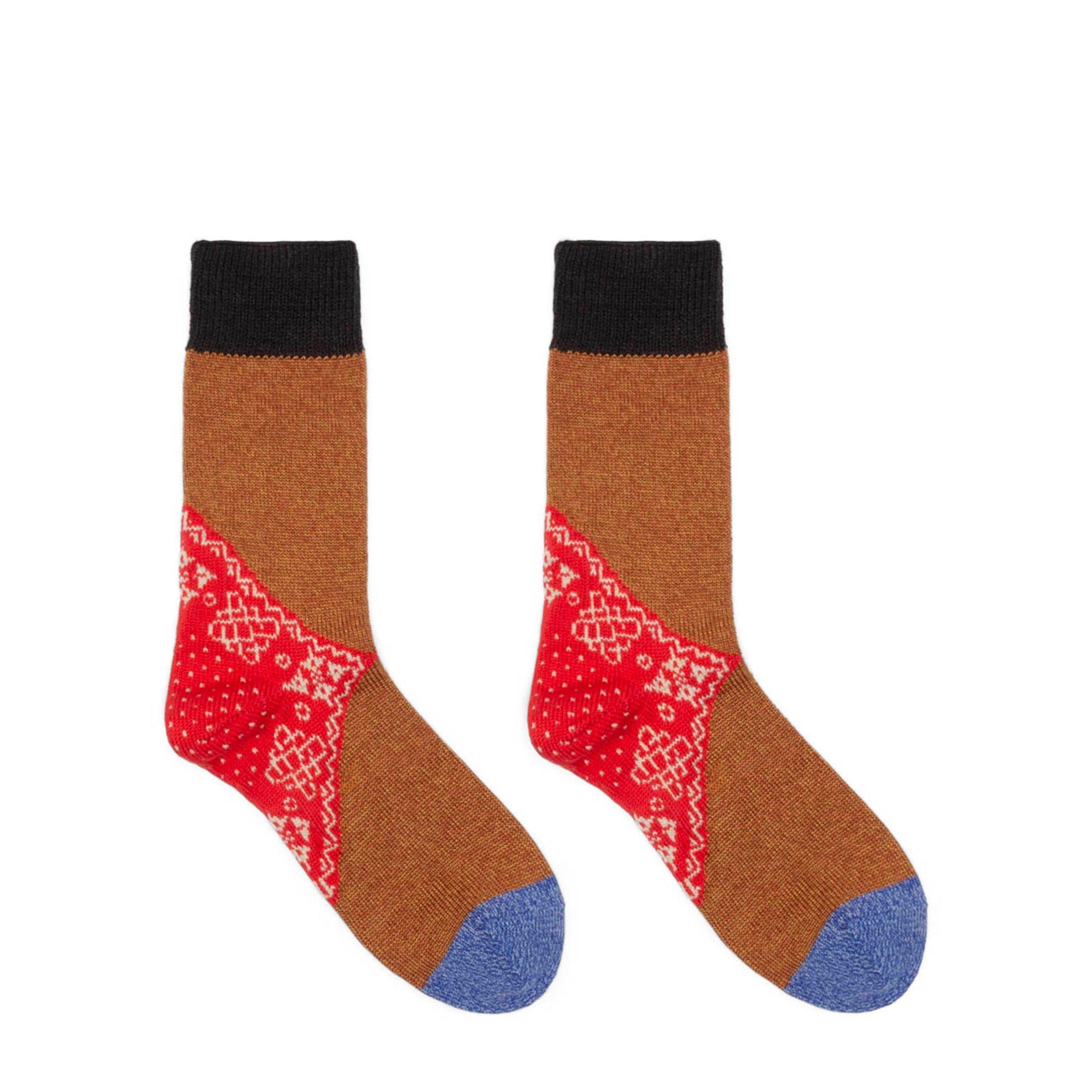 96 YARNS WOOL HEEL BANDANA SOCKS Male Product Image