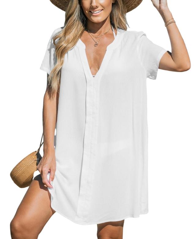 Cupshe Womens V-Neck Cover-Up Mini Dress Product Image