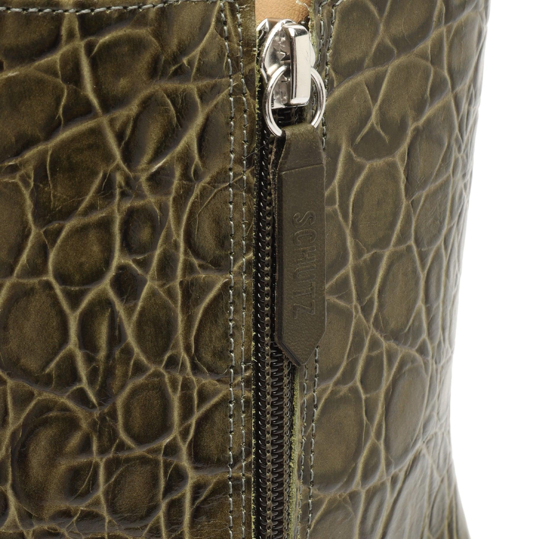 Leighton Crocodile-Embossed Leather Bootie Female Product Image