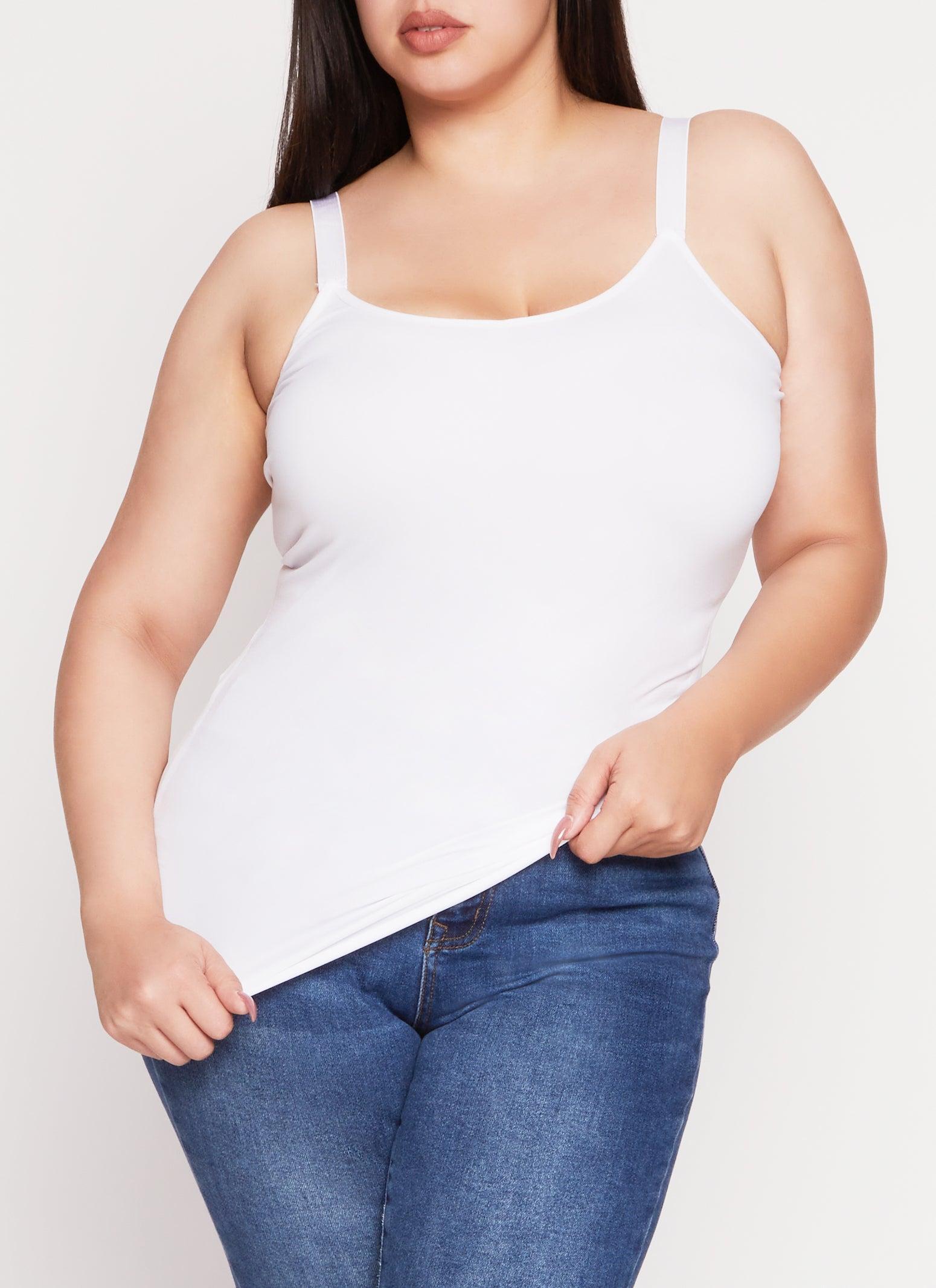 Womens Plus Size Rib Knit Seamless Tank Top Product Image