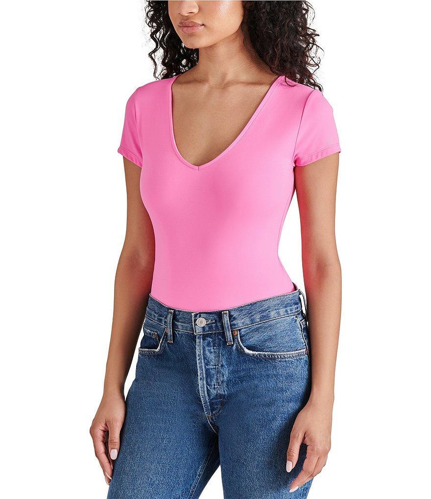 Steve Madden Erica V Neck Short Sleeve Bodysuit Product Image