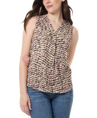 Jones New York Womens Printed Moss-Crepe Sleeveless Top product image